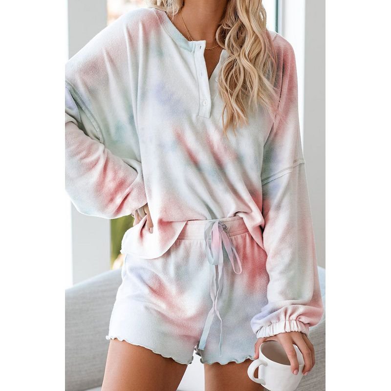 Orange Tie Dye Knit Lounge Set